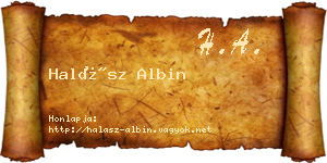 Halász Albin névjegykártya