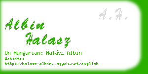 albin halasz business card